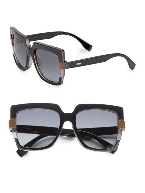 fendi black sunglasses|Fendi black square sunglasses.